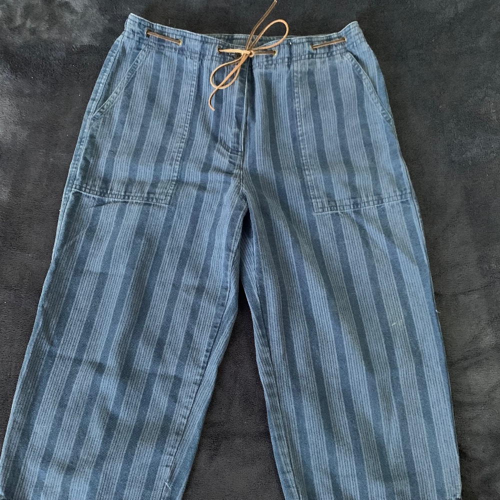 Blue Striped Ralph Lauren Capri Pants